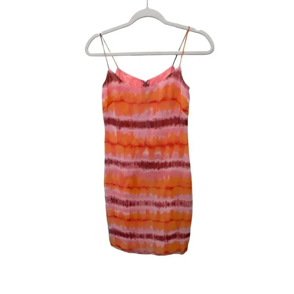 Laundry by Shelli Segal Orange Tie Dye Slip Sundress Size 2 - Picture 1 of 4